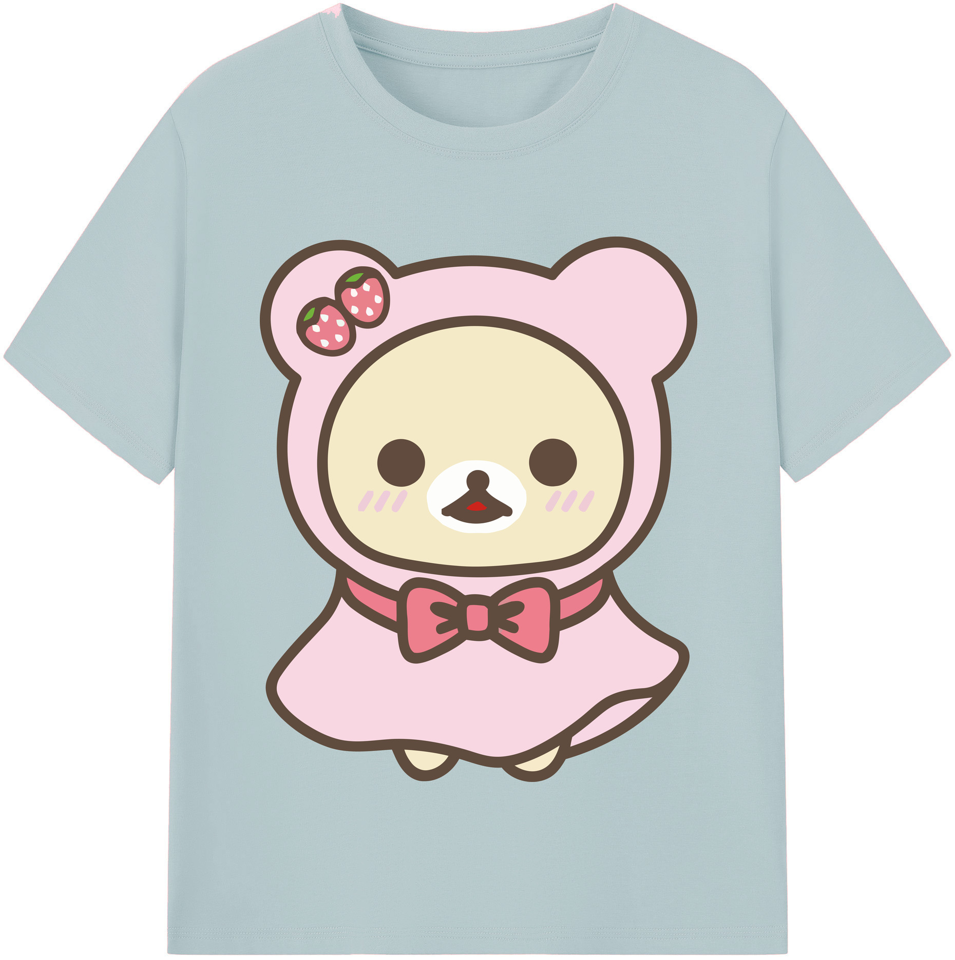 （画像用） リラックマ リラックマ キイロイトリ Rilakkuma Korilakkuma Kiiroitori 綿100％半袖Tシャツ（フロントプリント）